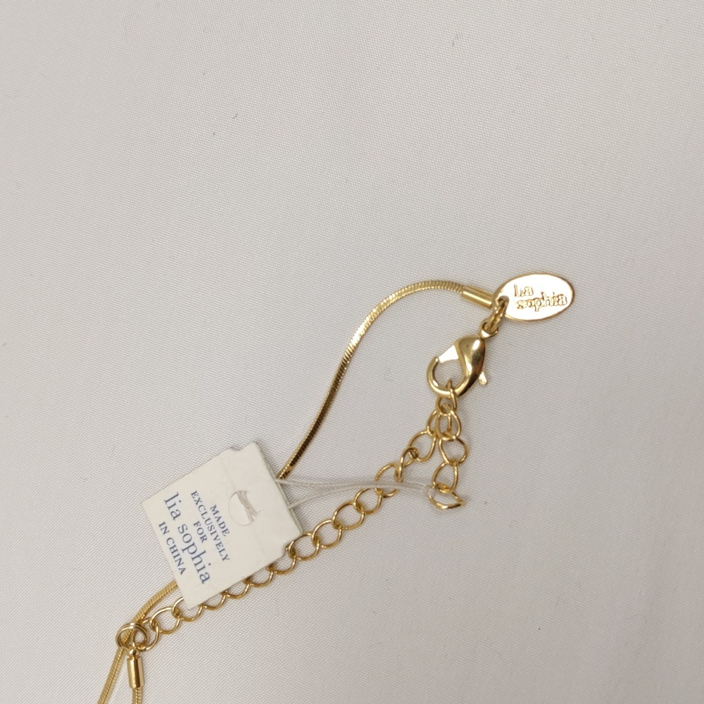 Lia Sophia Ultraviolet Rhinestone Pendant Necklace Gold Tone Chain NWT - Picture 5 of 11